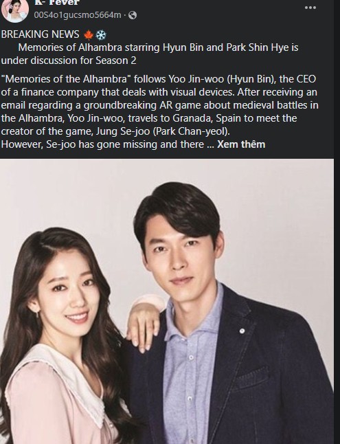 Memories of Alhambra starring Hyun Bin and Park Shin Hye is under discussion for Season 2
