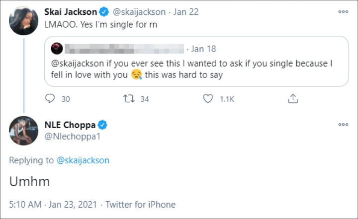 Skai Jackson Ex-Boyfriend NLE Choppa 